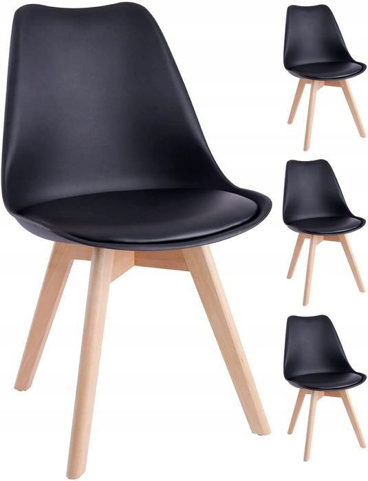 Stół Milano 80x80 kwadrat white+4xkrzesło Montivaro Czarne