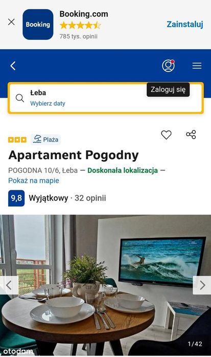 Apartament 43,2m2, wyposażony, miejsce parkingowe, wiata gospodarcza