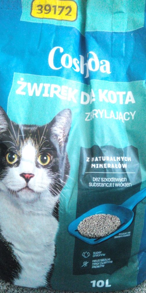 Żwirek dla kota 25 kilogramów nowy do kuwety 3x5 + 1x10 wysyłka od 1 z