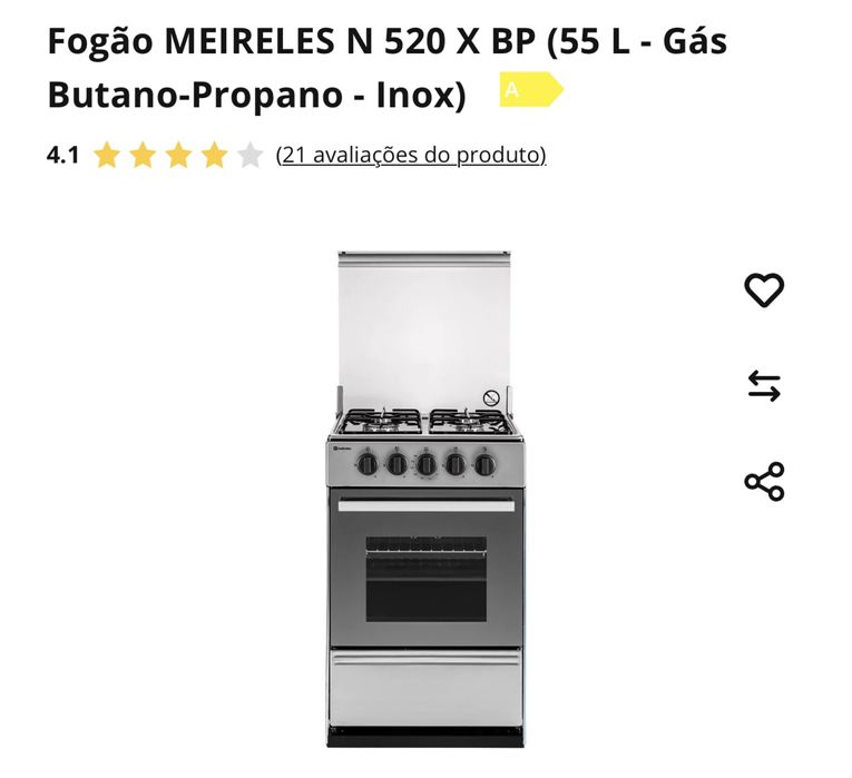 Fogao meireles 4bicos