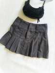 Mini spódnica Oxford zakładki plisowana 34XS