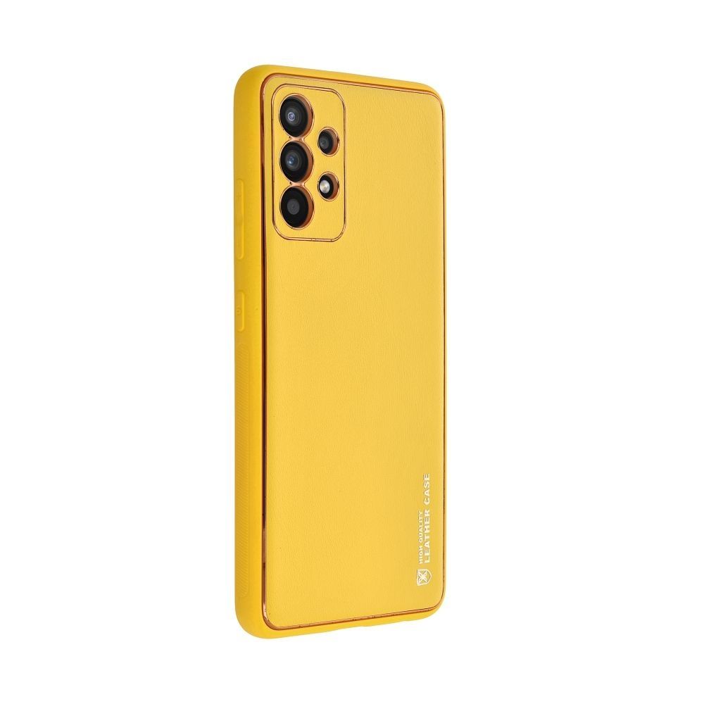 Futerał LEATHER CASE skórzany do SAMSUNG S24 Ultra żółty + szkło