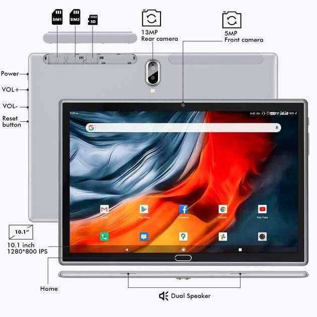 Планшет 10.1" Feonal k118 4/64Gb 4G 8 ядер Android 10 6000 mAh