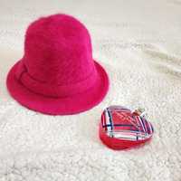 Жіночий теплий ангоровий капелюх малинова шляпка / капелюшок Lili&Popp