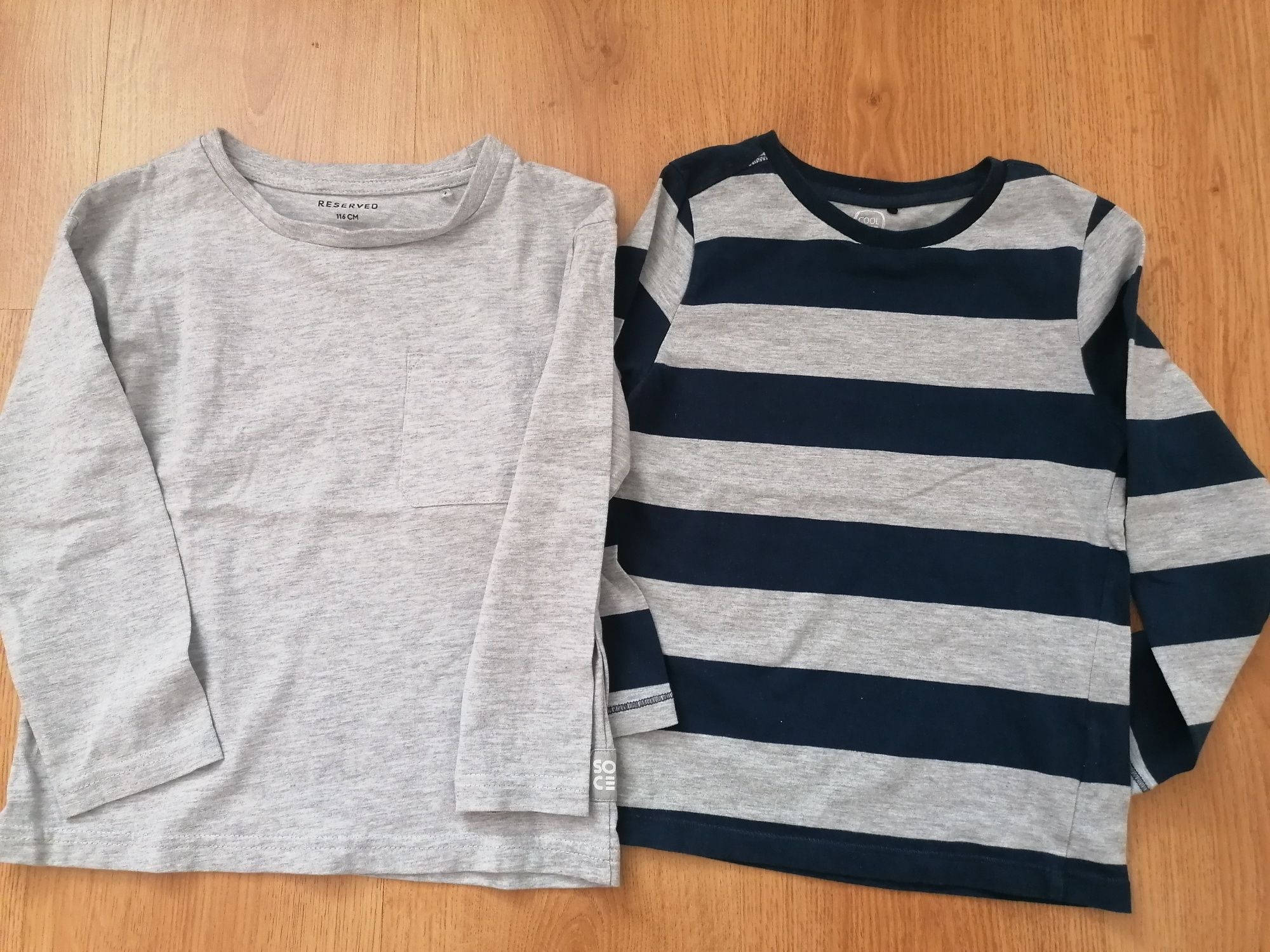 Koszulki zestaw długi rękaw bluzki chłopięce 110 116 H&M Reserved Miko