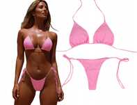 Sexy Strój Kąpielowy Wiązane Bikini Brazylijskie Stringi - XL