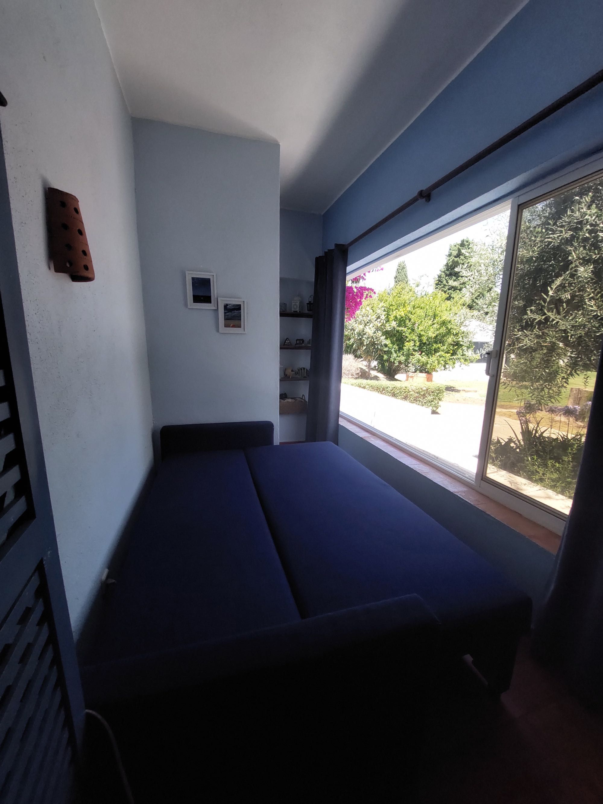 Sofá-cama azul 3 lugares / COMO NOVO