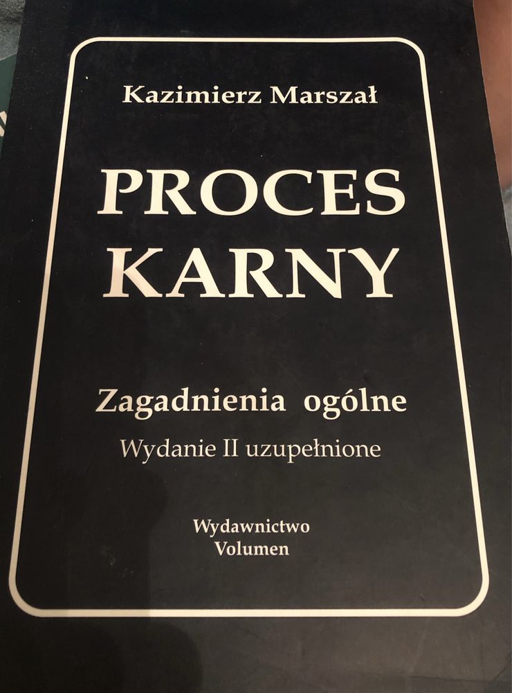 Książka „Proces Karny” Kazimierz Marszał zagadnienia ogólne