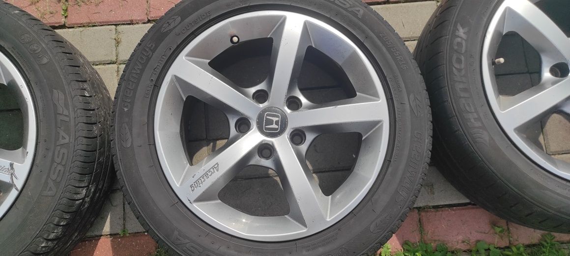 4x koła aluminium opony lato 205/55 r16, 5x114 64mm Honda