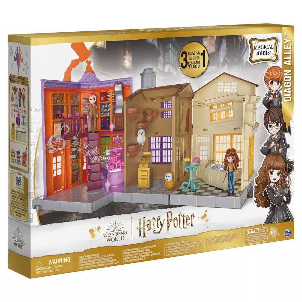 Harry Potter 3w1 Pokątna 3 sklepy figurki Hermiona Lupin Diagon Alley