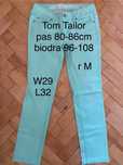 Tom Tailor W29 L32 spodnie damskie seledynowe skinny jeansy Vintage