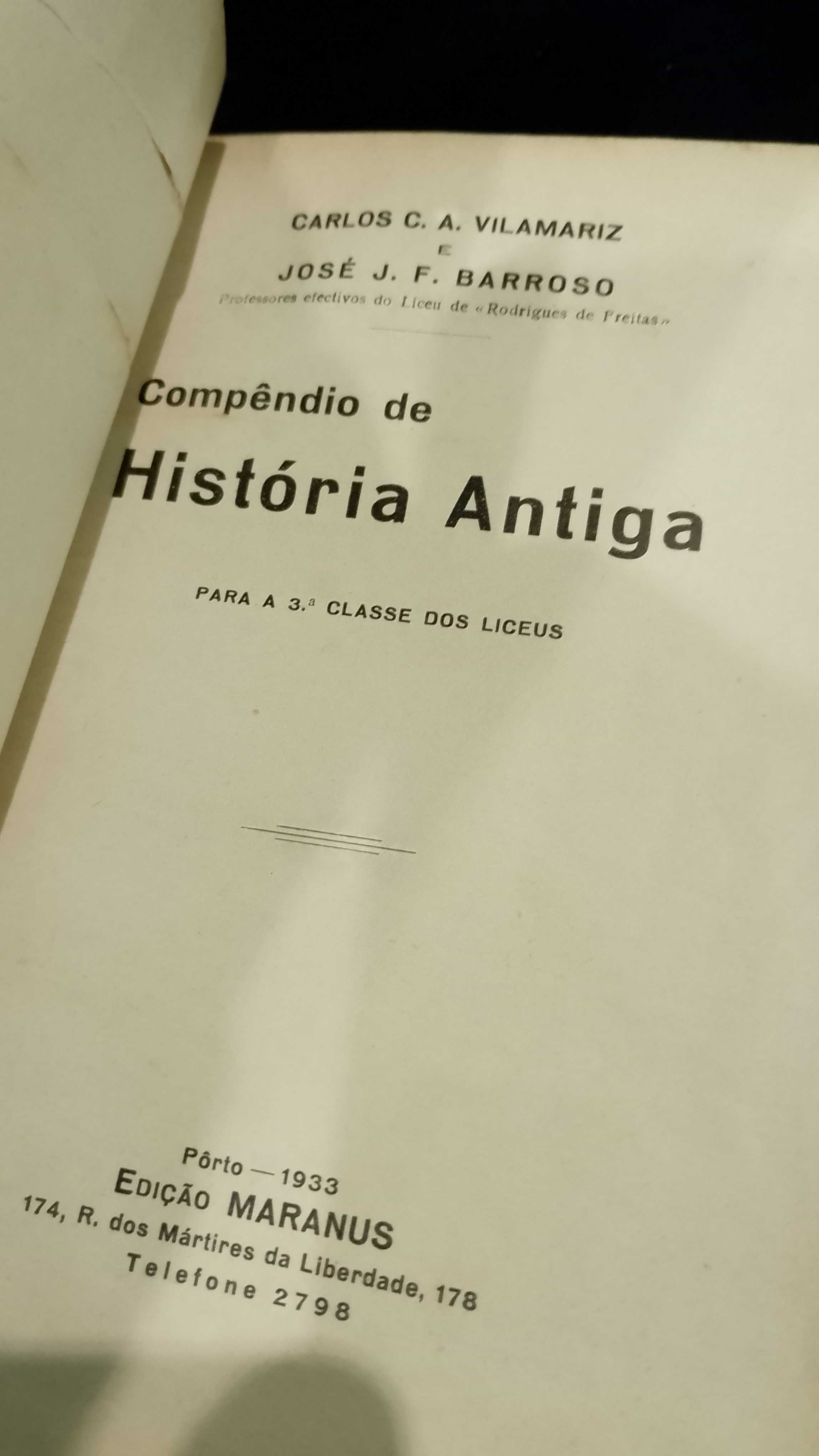 Compêndio de História Antiga - Carlos Vilamariz e José Barroso (1933)