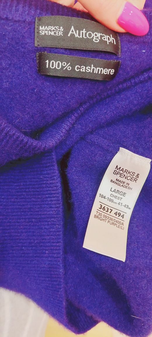Продам теплый фиолетовый свитер MARKS&SPENCER, 100% кашемир,размер S-M