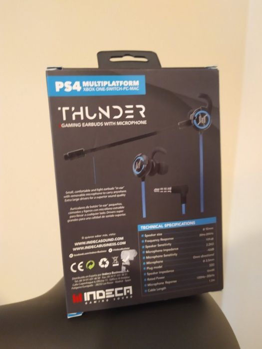 Auriculares Gaming INDECA Thunder com microfone, selado