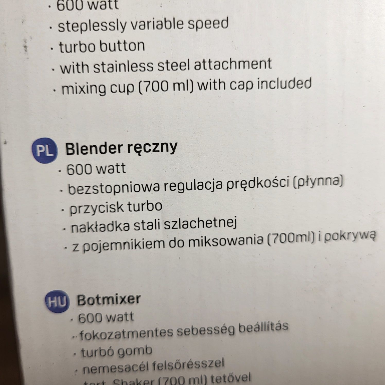 Blender ręczny elektryczny IDEENWELT Niemcy