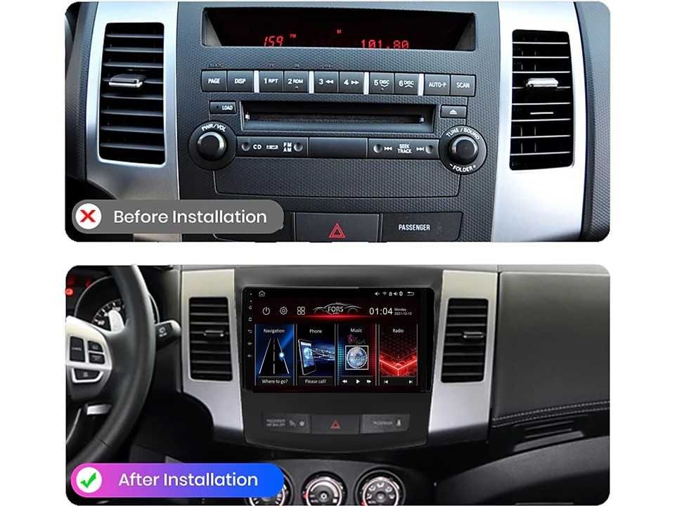 Radio samochodowe Android Mitsubishi Outlander (9") 2006.-2012