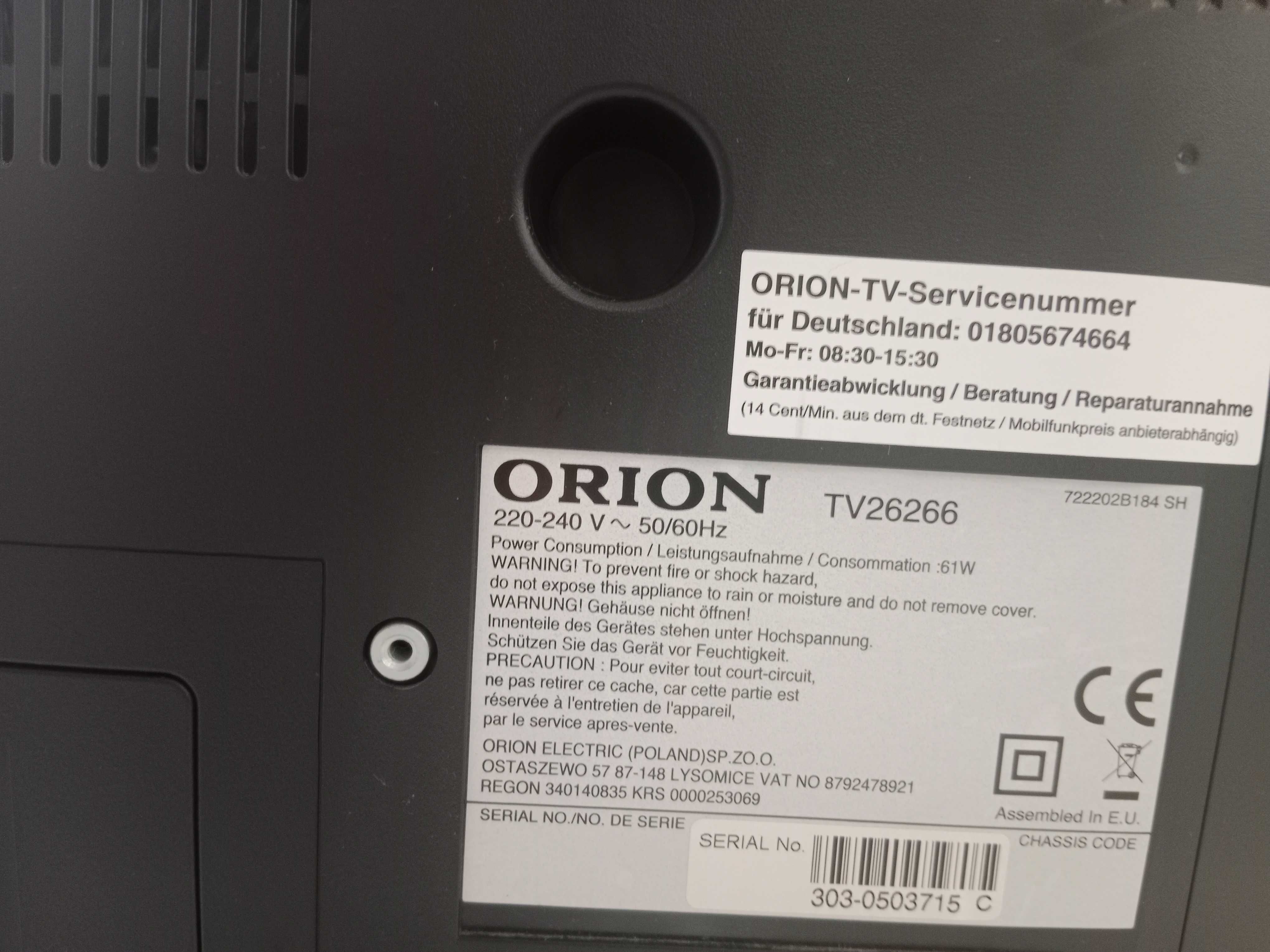 Tv 26" Orion lcd
