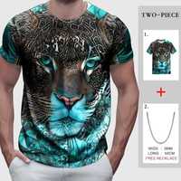 Męska koszulka Leopard + Łańcuch