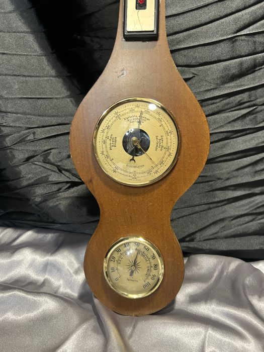 Stacja pogodowa 3 w 1 – barometr, termometr, higrometr – drewno