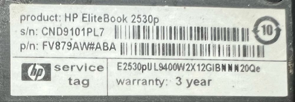 HP Elitebook 2530p