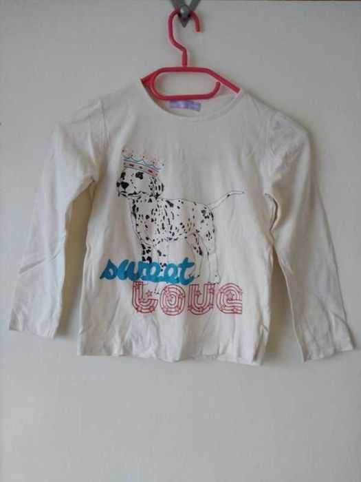 Dziewczęca bluzeczka z długim rękawem z dalmatyńczykiem rozm. 110/116