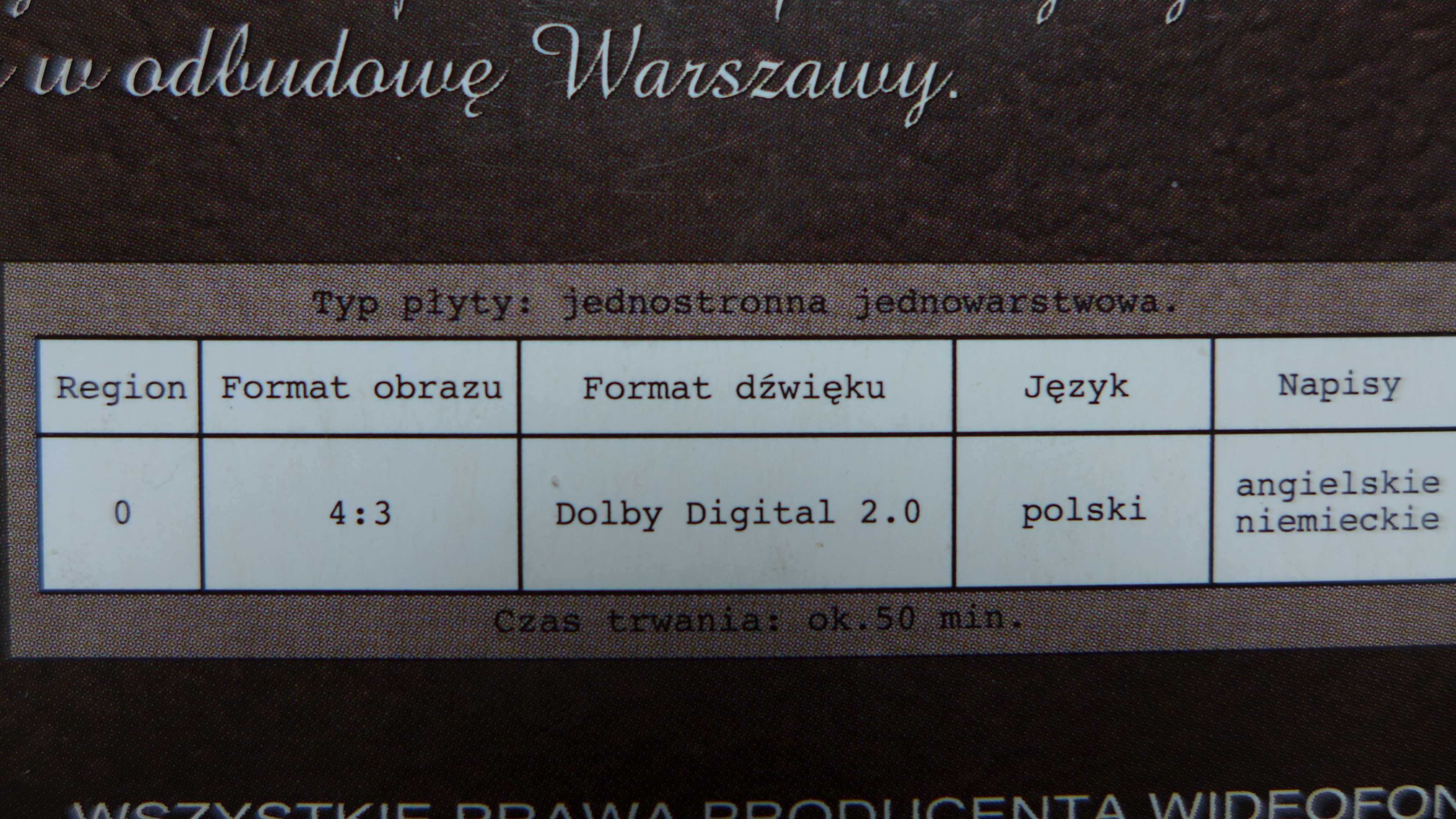 PŁYTA DVD "Warszawa miasto które przeżyło własną śmierć" historia PRL