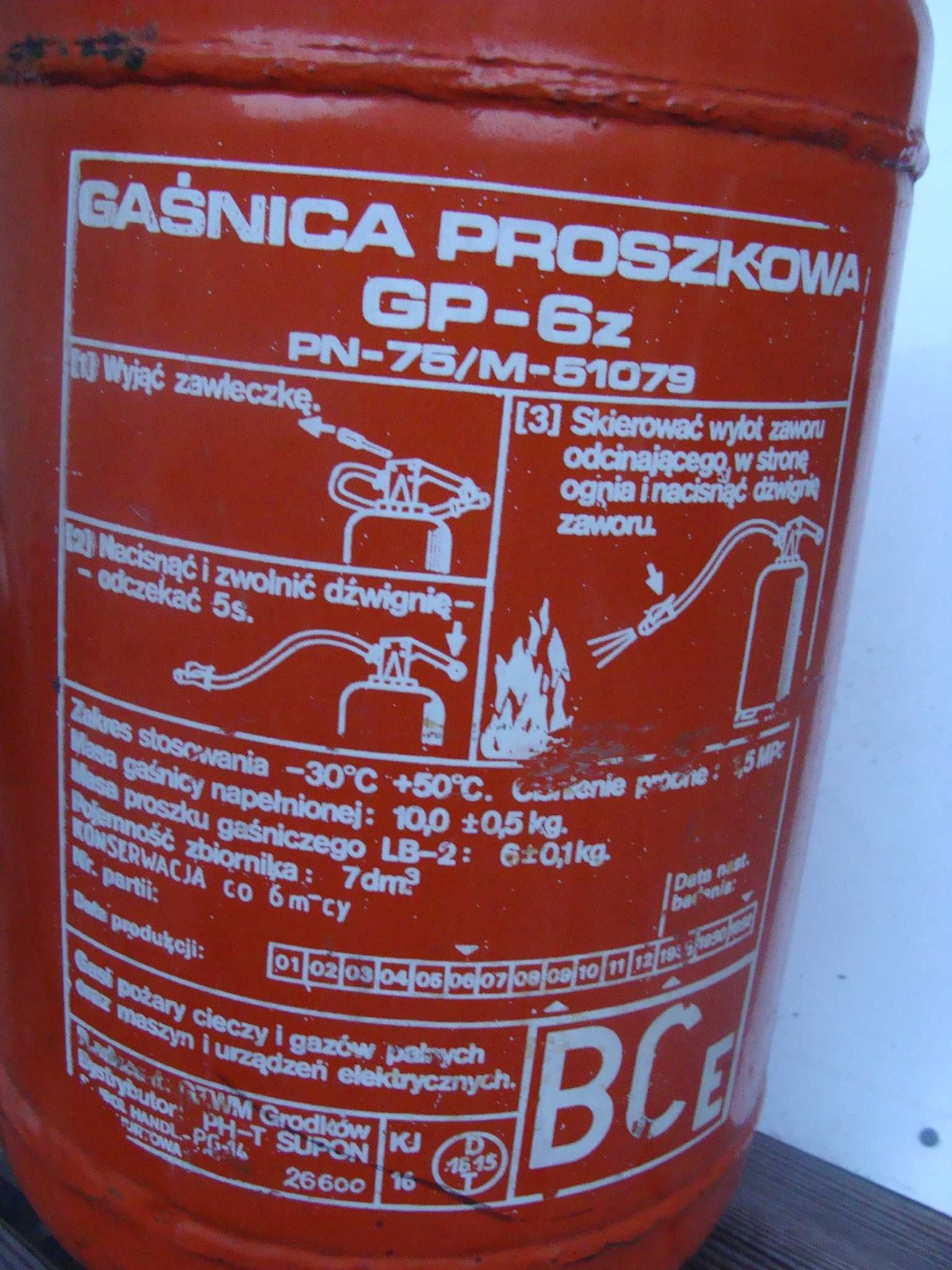 Gaśnica proszkowa 6 kg GP-6z