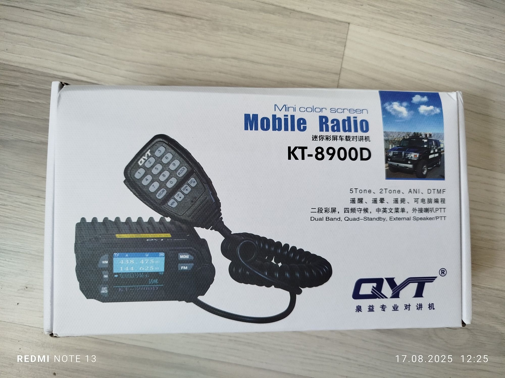Radiotelefon QYT KT-8900D 25W 2m 70cm duobander 4line VHF UHF PMR Taxi