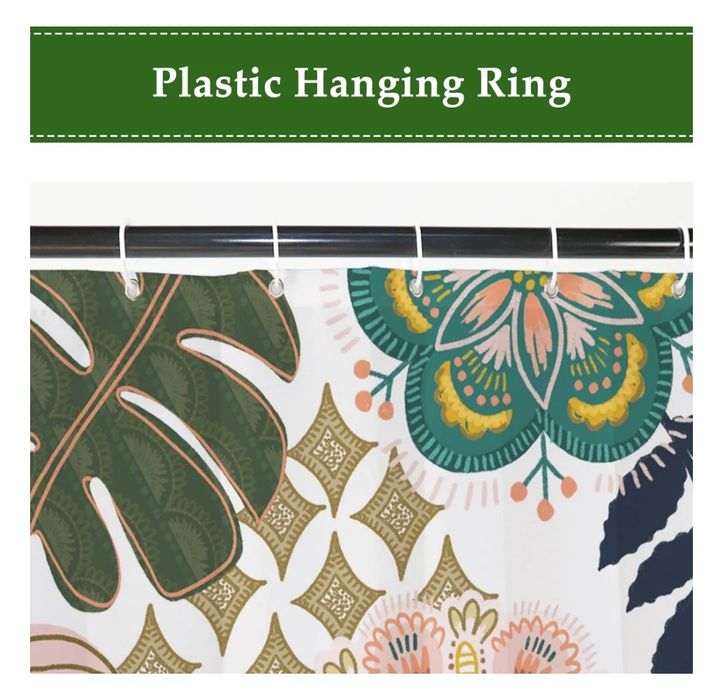 Ttincceer Flower Boho Zestaw zasłon prysznicowych 183x213cm Mid Centur