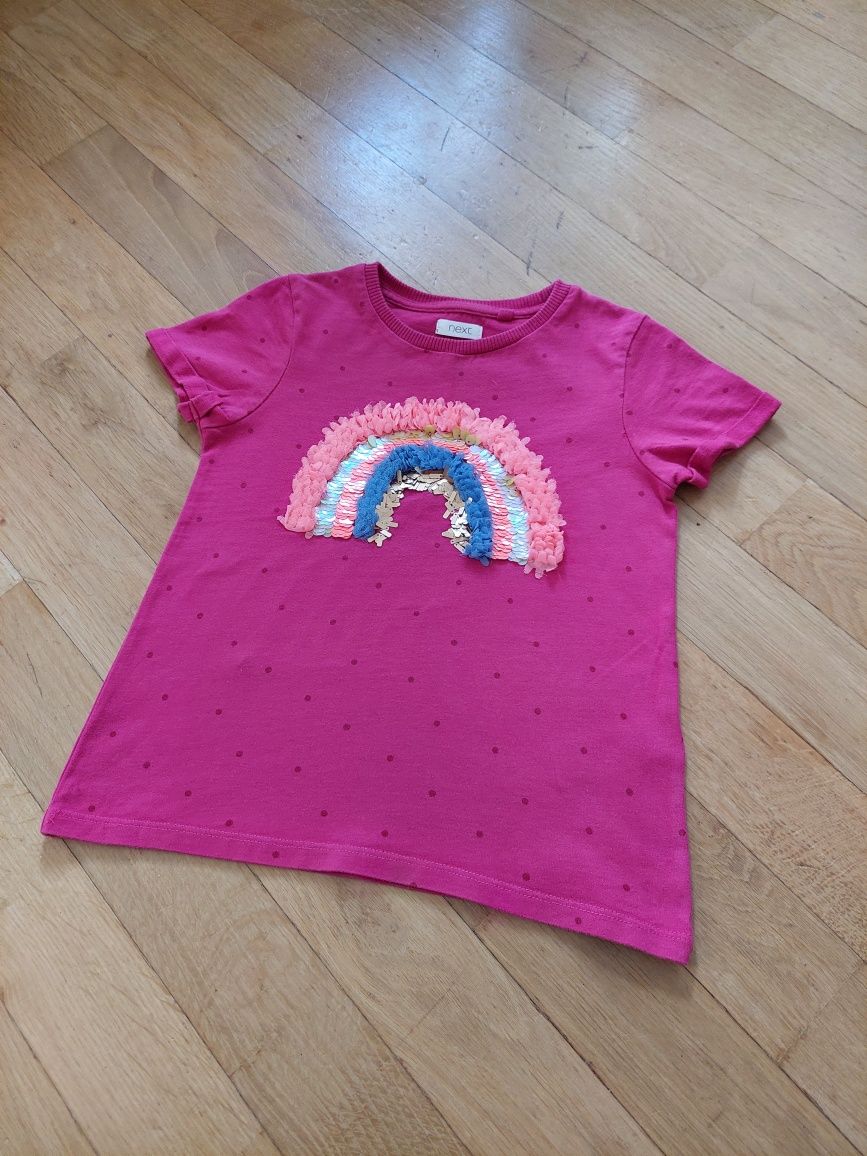 Next bluzeczka t-shirt z tęcza r. 116