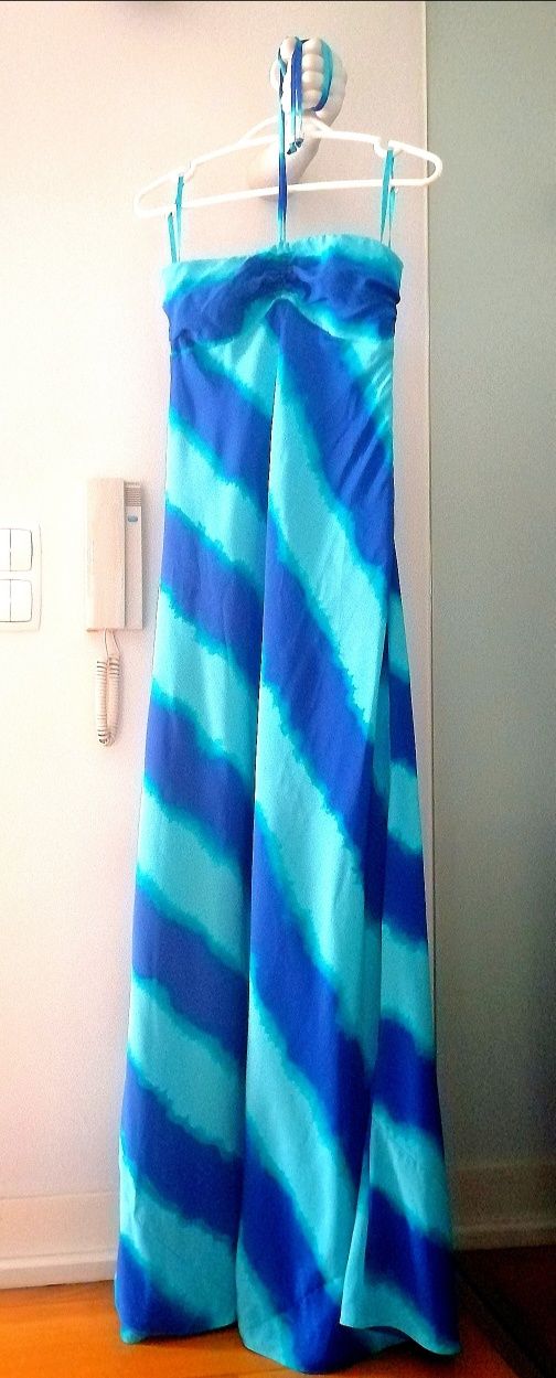 Vestido Michael Kors elegante, azul, comprido, verão