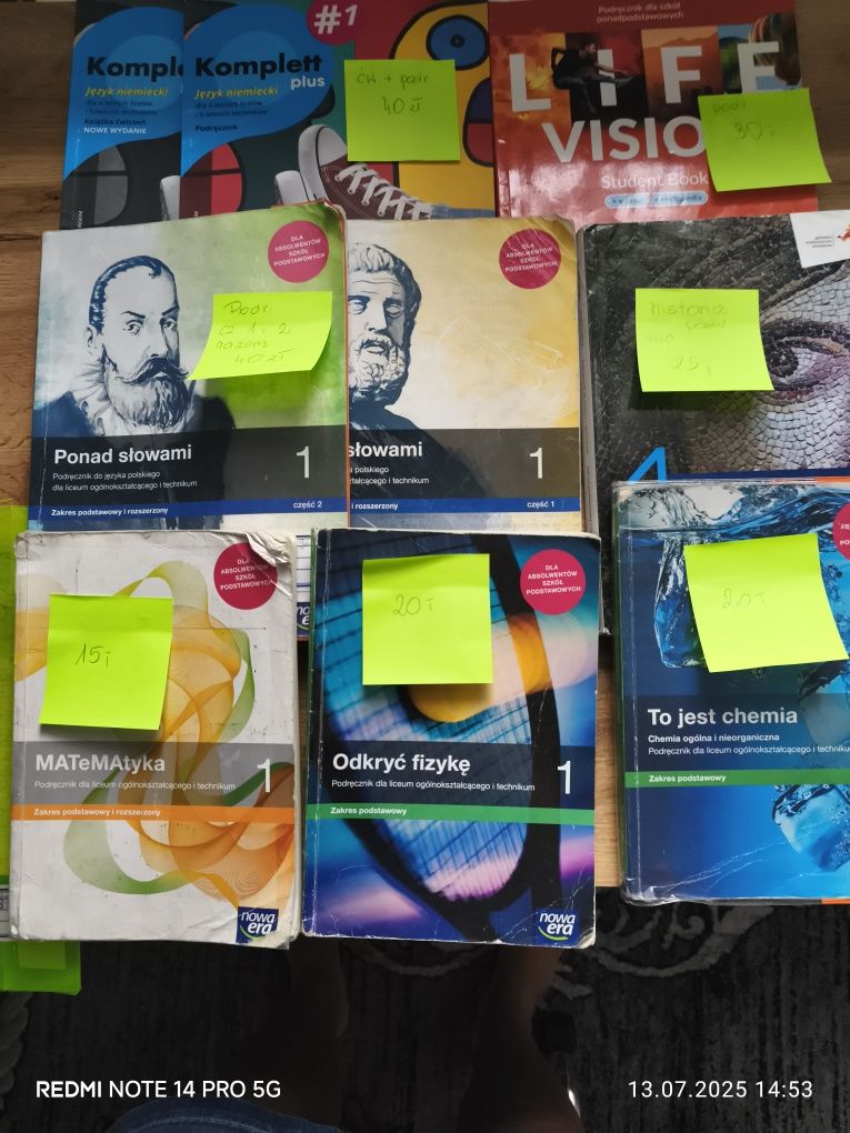 Podręczniki liceum technikum kl1