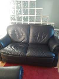 Komplet skórzany sofa 2 osobowa plus fotel