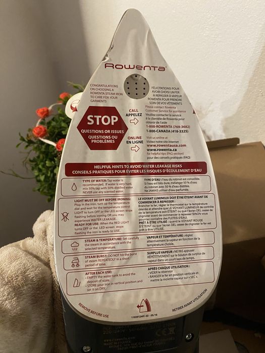 Ferro de passar na garantia ROWENTA ECO INTELLIGENCE