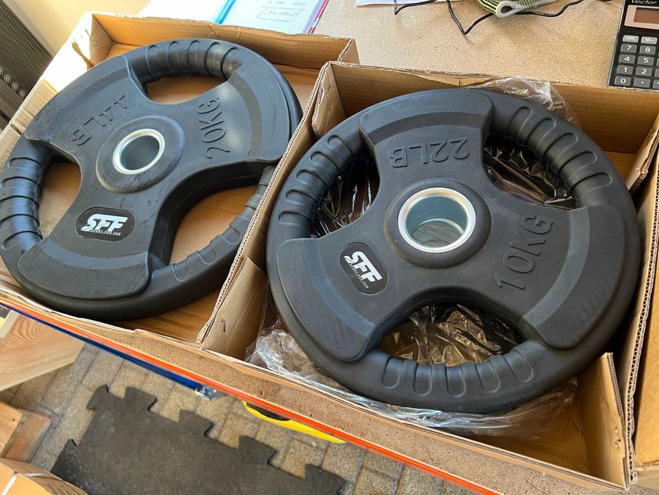 Obciążenie Olimpijskie 51mm żeliwne ogumowane typu kierownice 2x 10kg