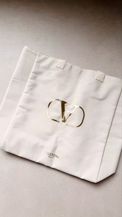 Valentino Torba shopper Shopperka Siłownię Podróżna Travel Beżowa