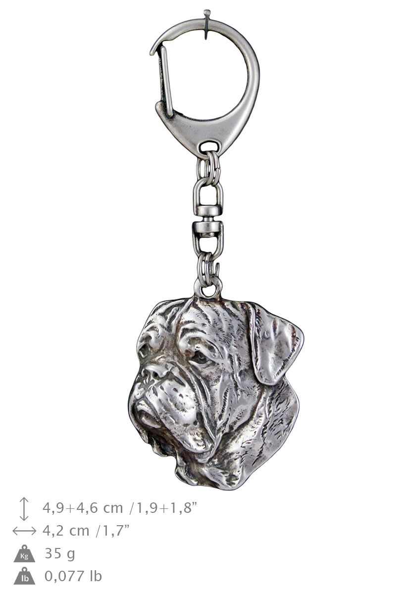 Dog z Bordeaux brelok posrebrzany Art-Dog
