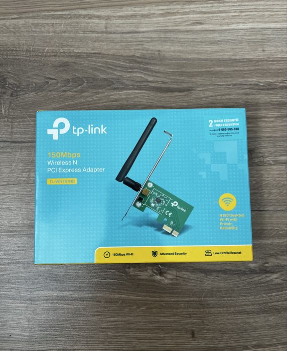 Wi-Fi адаптер TP-Link TL-WN781ND (PCI-E, 150 Mbps, антена)