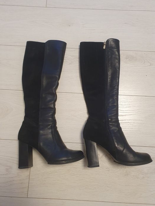 Чоботи, сапожки єврозима 37 розмір, шкіра, замш.