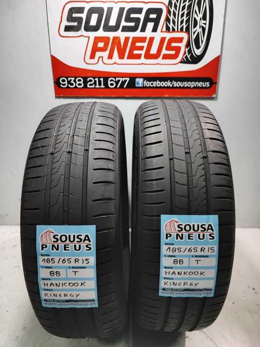 2 pneus semi novos 185-65r15 Hankook Oferta dos portes -85 Euros