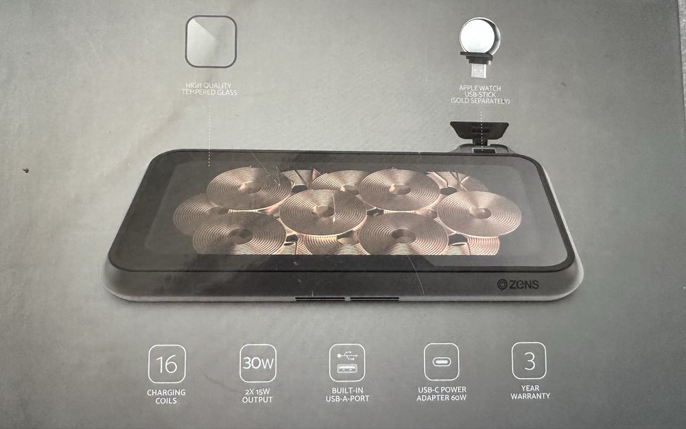 Zens Liberty Wireless Charger Glass Edition 30W