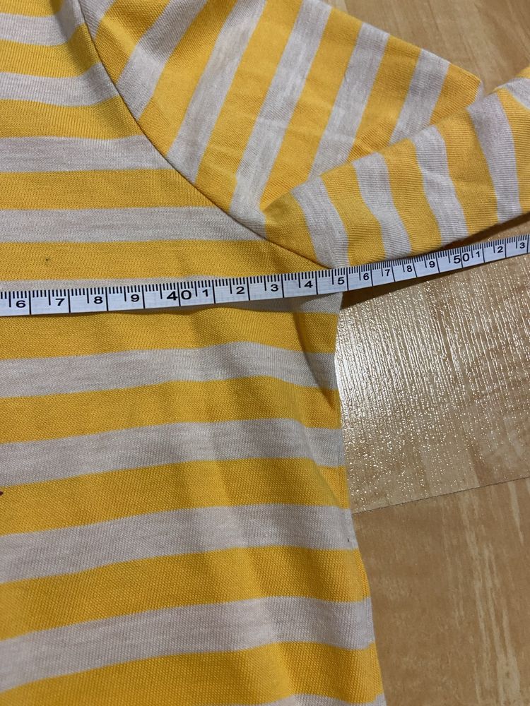 Walkiki 156/ 158 cm żółta biała nowa jeleń bluzka bawełna Vintage