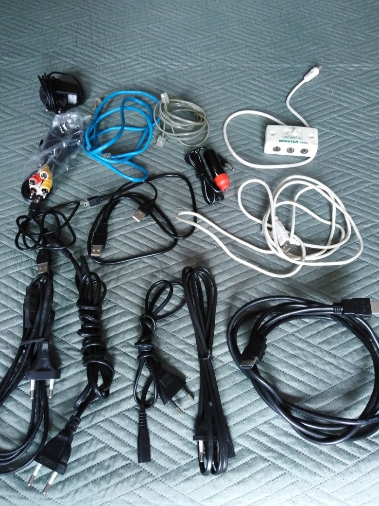 Kabel rca, kable, przewody sieciowe,, unitra USB.