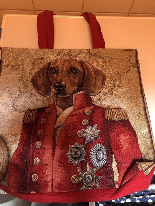 Torba jamnik w mundurze pies oryginalna
