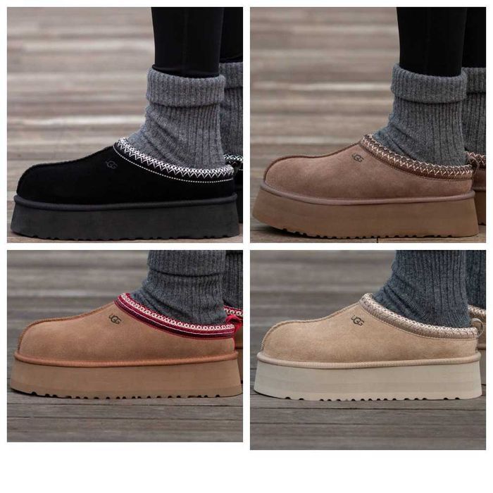 Женские зимние тапочки Ugg Tasman Platform Fur с мехом угги тасман угі