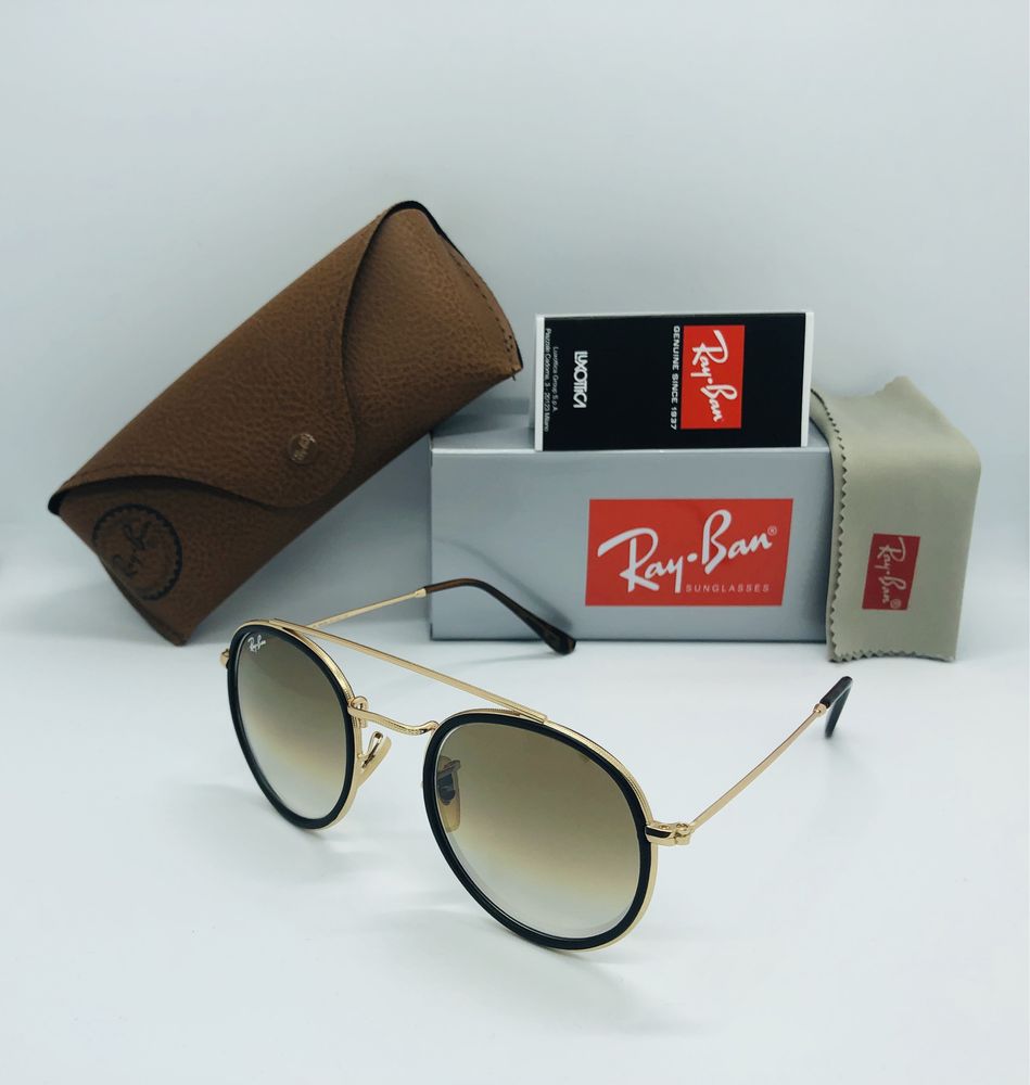 Солнцезащитные очки Ray Ban Round Double Bridge 3647 gBrown 51м стекло