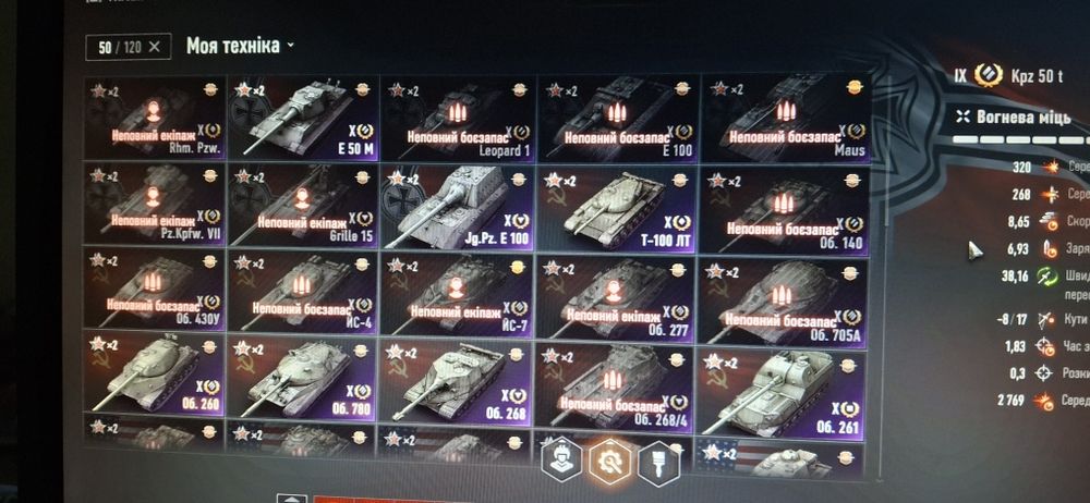 Продаю топовий акаунт World of Tanks (EU сервер) 45k боїв