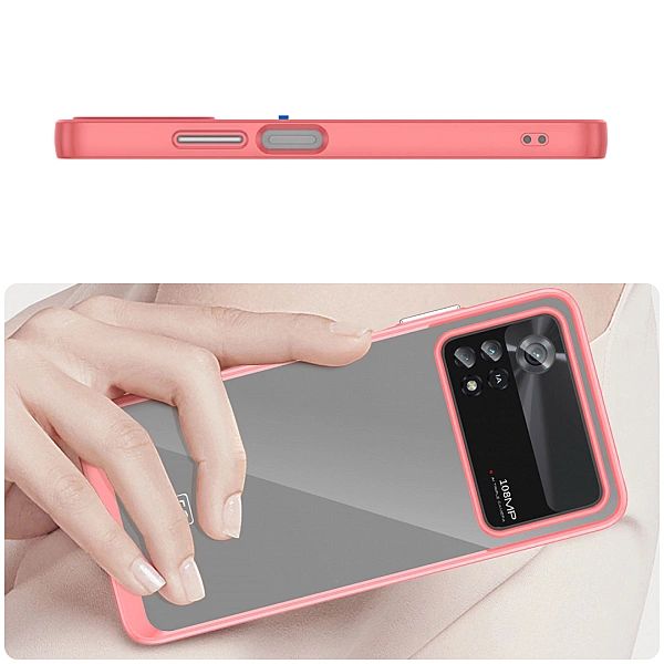 Etui Outer Braders z Ramką do Xiaomi Poco X4 Pro 5g czerwony