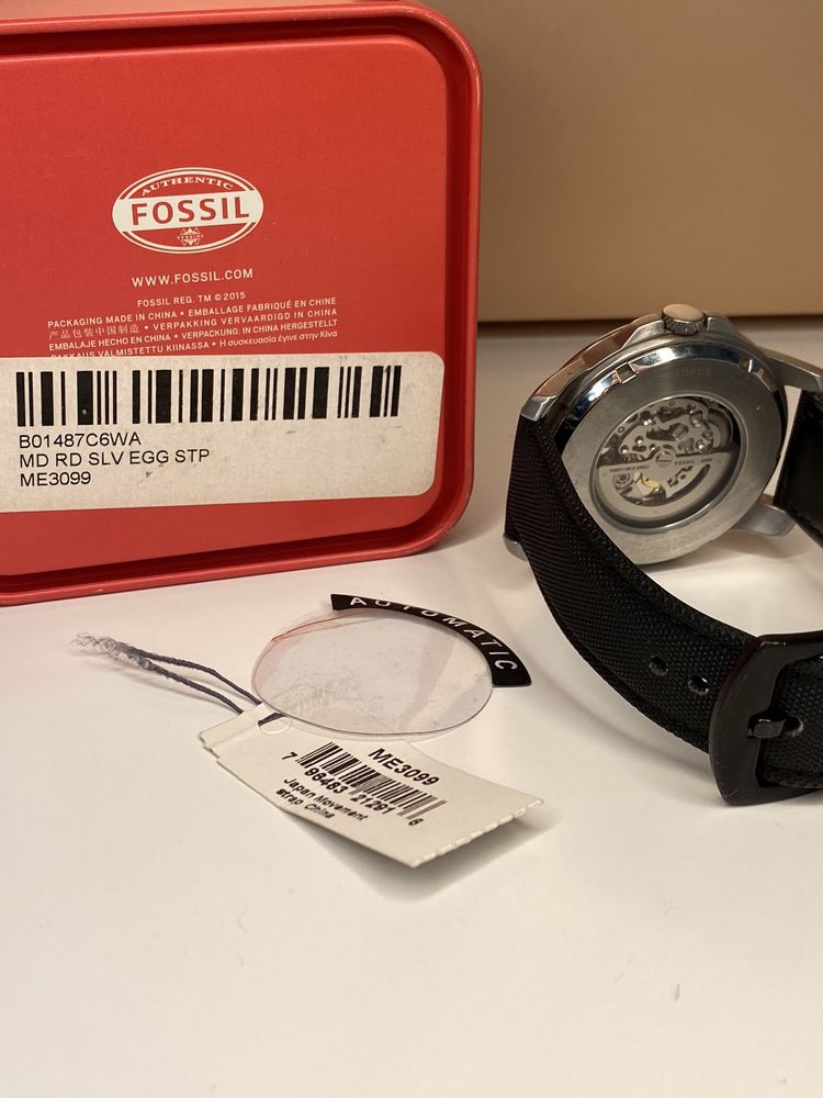 Часы Fossil me 3099 с прозрачным механизмом