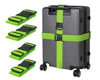 Pasy bagażowe do walizek zielone 4 sztuki- podróż, wakacje, sprzęt